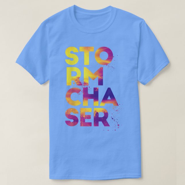 T-shirt Style typographique Stormchaser et Tornado Hunters (Design devant)