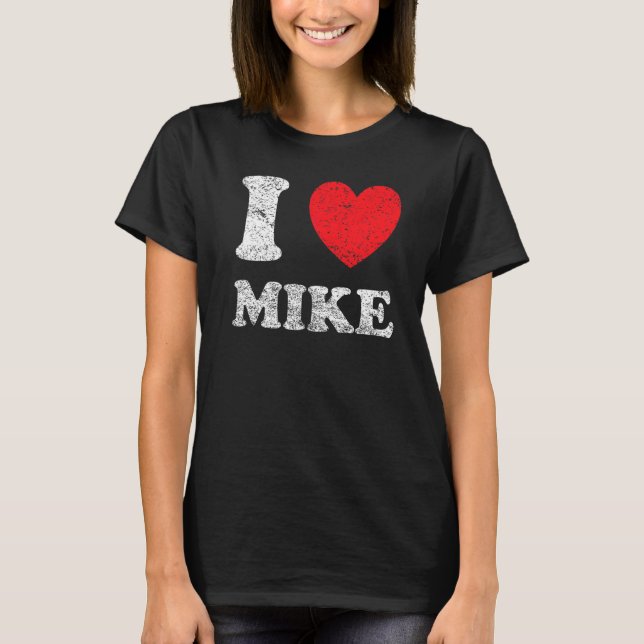 T-shirt Style Usé et Détresse J'Aime Mike (Devant)