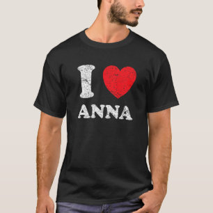 T-shirt Style Usé Grunge en Détresse J'Aime Anna