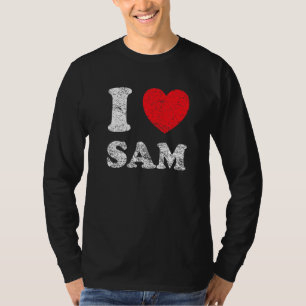 T-shirt Style Usé Grunge en Détresse J'Aime Sam