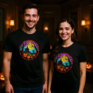 T-shirt Style verre rond Halloween conception scène Hallow