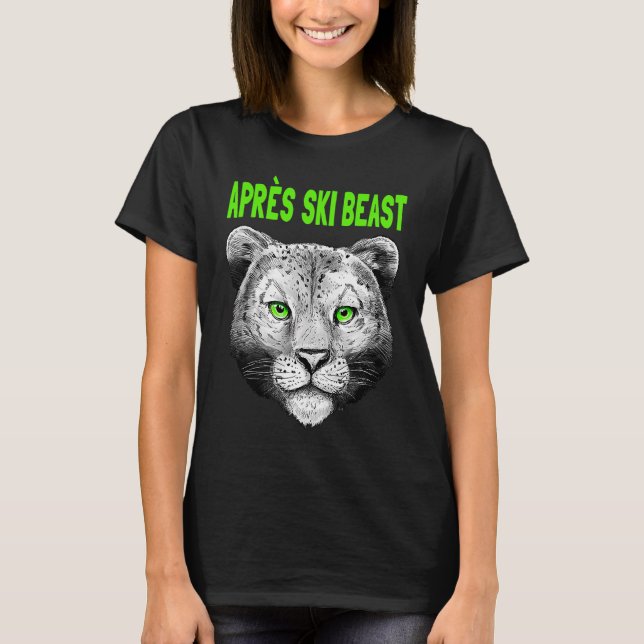 T-shirt Style Vert Apres Ski Snow Leopard (Devant)