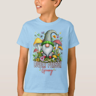 T-shirt Style vintage Belle Gnome avec Champignons Art
