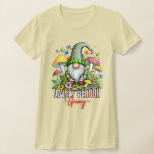 T-shirt Style vintage Belle Gnome avec Champignons Art