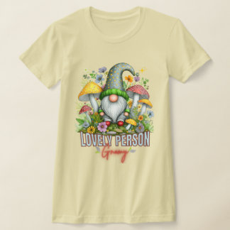 T-shirt Style vintage Belle Gnome avec Champignons Art