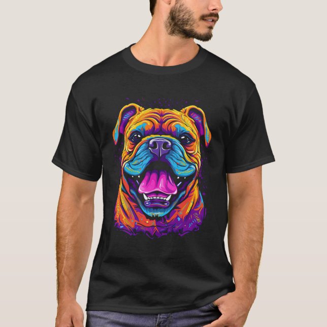 T-shirt Style Vintage Bulldog anglais (Devant)