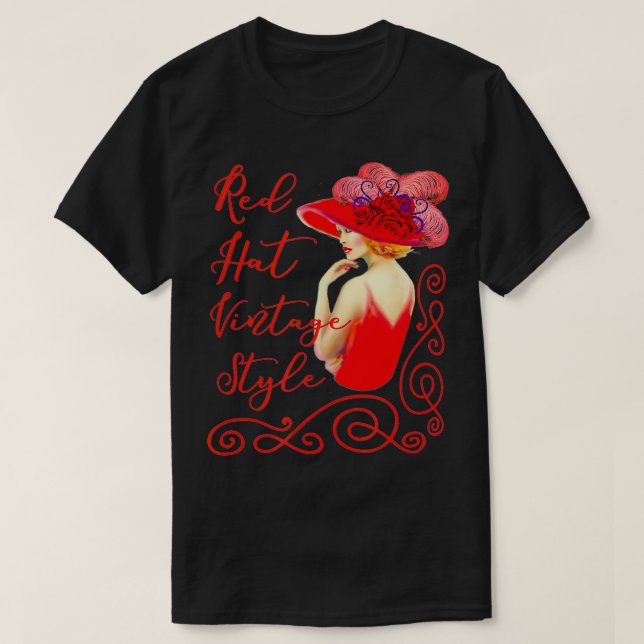 T-shirt Style Vintage Casquette rouge (Design devant)