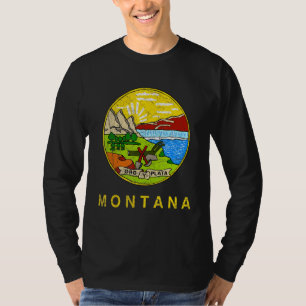 T-shirt Style Vintage du drapeau du Montana