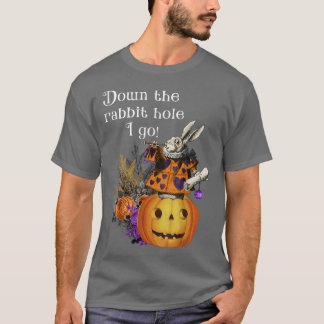 T-shirt Style vintage Haunted Halloween Alice White Rabbit