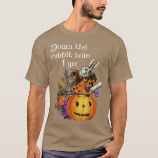 T-shirt Style vintage Haunted Halloween Alice White Rabbit