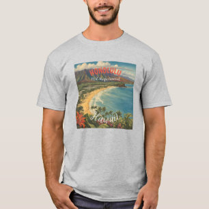 T-shirt Style vintage Hawaiian Travel Honolulu Mid-Pacific
