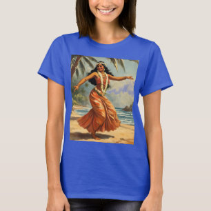 T-shirt Style vintage Hawaiian Travel Hula Girl Danser