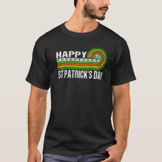 T-shirt Style vintage Lucky Rainbow Shamrocks Green St Pat