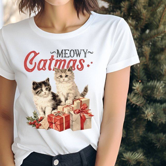 T-shirt Style vintage Meowa Catmas Chat Noël (Créateur téléchargé)