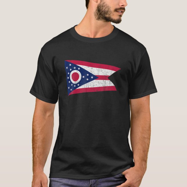 T-shirt Style Vintage Ohio Flag (Devant)