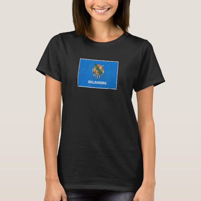 T-shirt Style Vintage Oklahoma Flag State (Devant)