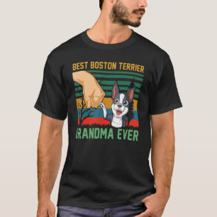 T-shirt Style Vintage rétro Best Boston Terrier Grandma Ev