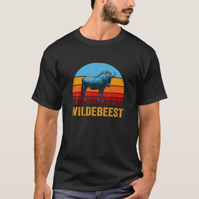 T-shirt Style Vintage rétro Sunset Wildebeest (Devant)