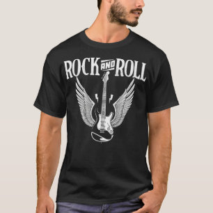 T-shirt Style vintage Rock & Roll Musique Ailes Guitar Pla