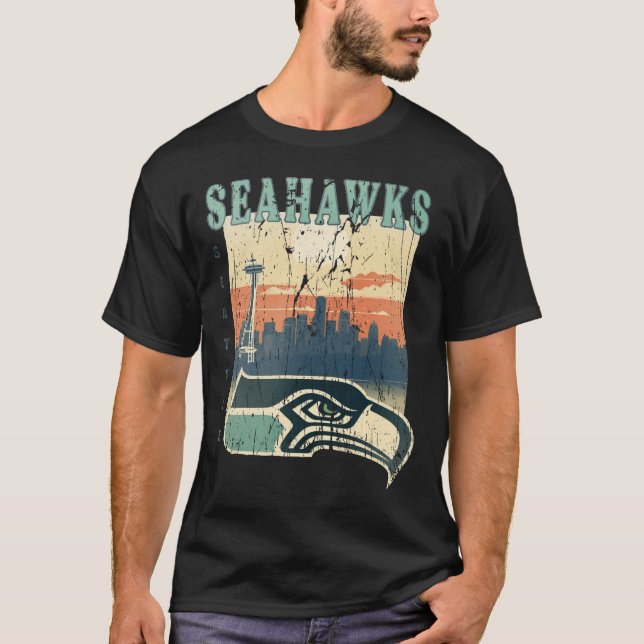 T-shirt Style Vintage Seattle Seahawks (Devant)