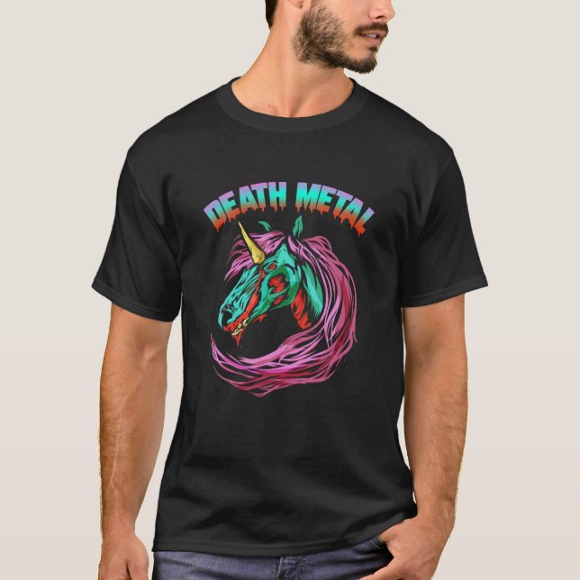 T-shirt Style Zombie en métal mort - Design arc-en-ciel (Devant)