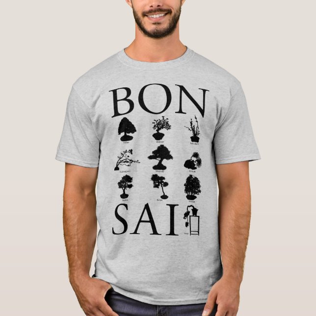 T-shirt Styles de base de l'arbre Bonsai (Devant)