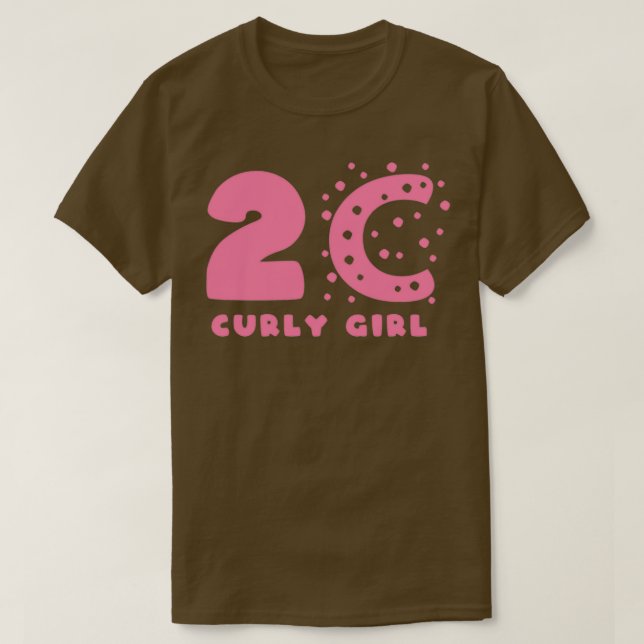 T-shirt Styles de cheveux de fille bouclés 2C (Design devant)