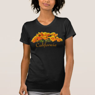 T-shirt Stylisé California Poppy Art, texte "Californie"
