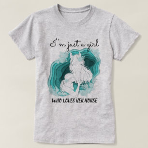T-shirt Stylisé turquoise - Juste une fille qui aime son c