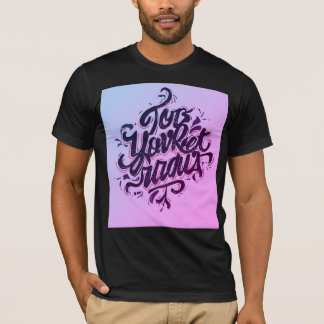 T-shirt stylish Gradient Typography pour hommes