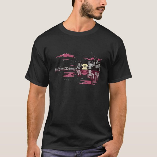 T-shirt Stylish guitar city graphic (Devant)