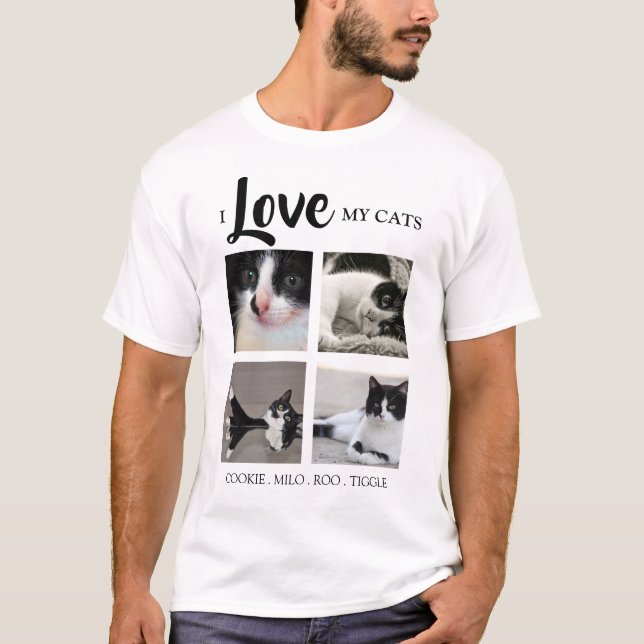 T-shirt Stylish | J'adore mon | Chat | Photo (Devant)