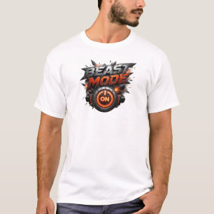 T-shirt Stylish Orange BEAST MODE ON Designer Graphique