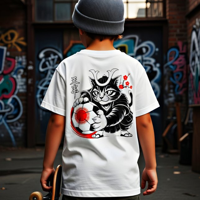 T-shirt Stylish Samurai Cat Japan Soccer For Football fans (Créateur téléchargé)