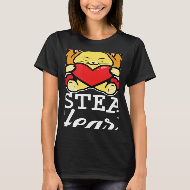 T-shirt Stylish Statement Lion Heart Valentine's Day Love (Devant)