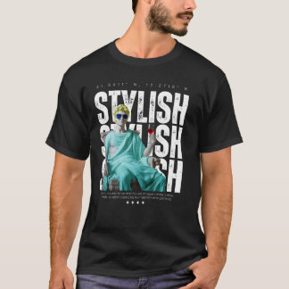 T-shirt Stylish Statue Graphic Tee – Streetwear Style