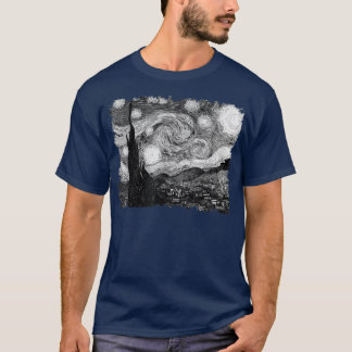 T-shirt Stylish Vintage Art Starry Night Van Gogh Classic 