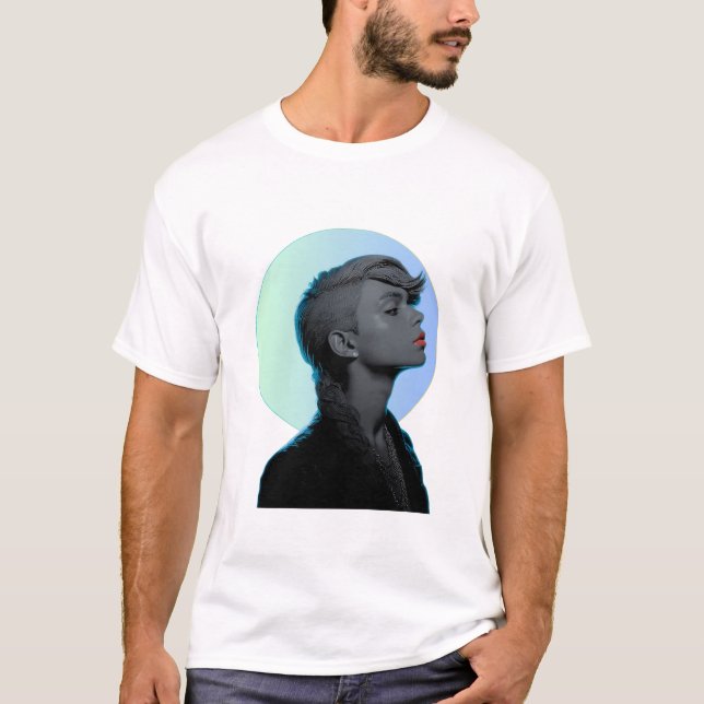 T-shirt Stylish Woman in Monochromatic Portrait (Devant)