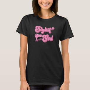 T-shirt Styliste Girl Salon Hairdo Coiffeur Coiffeur Ha