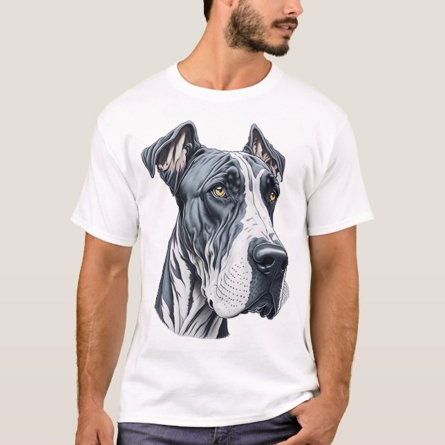 T-shirt Stylized Great Dane Head (Devant)
