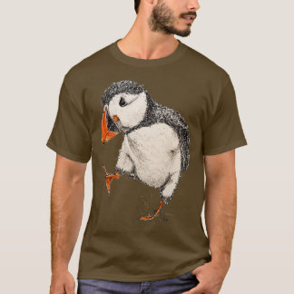 T-shirt Stylo Abstrait et Puffin aquarelle