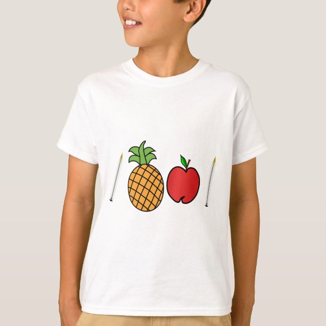 T-shirt stylo de pomme d'ananas de stylo (Devant)
