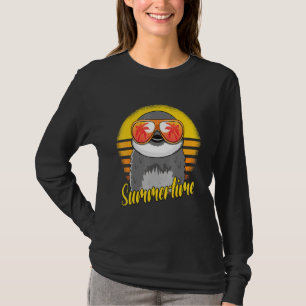 T-shirt Stylo de vacances en été Penguin Retro Sunset Beac