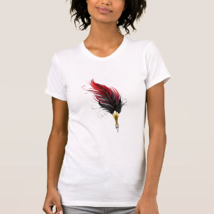T-shirt Stylo rouge en plumes avec nib or