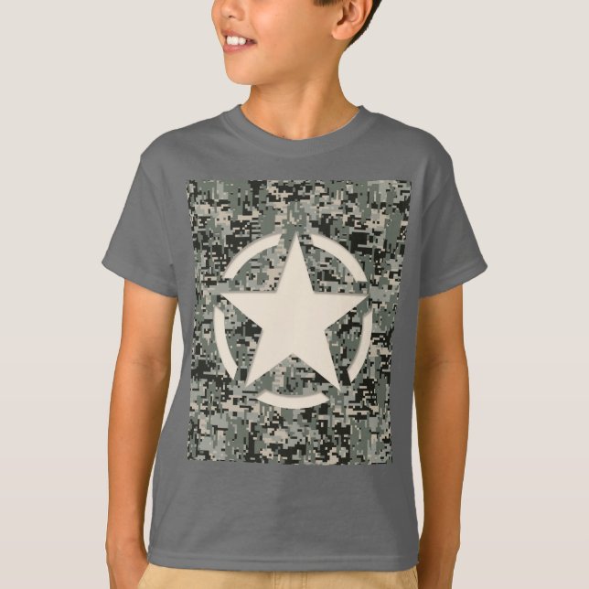 T-shirt Stylo Star sur le Camouflage numérique (Devant)