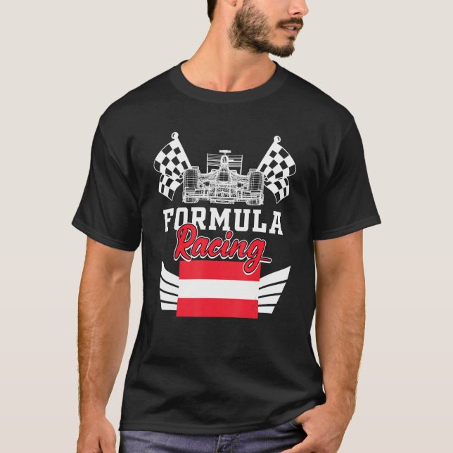 T-shirt Styrian Auto Race Autriche Drapeau Formula Racing  (Devant)