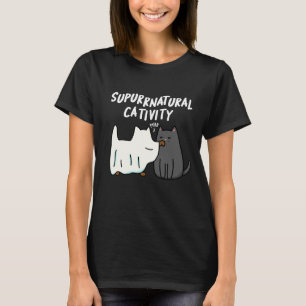 T-shirt Su-purr-naturelle Cativité Funny Cat Pun Dark BG