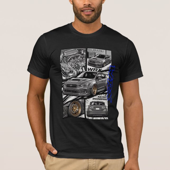 T-shirt Subaru WRX JDM Manga Comic Panel (Devant)