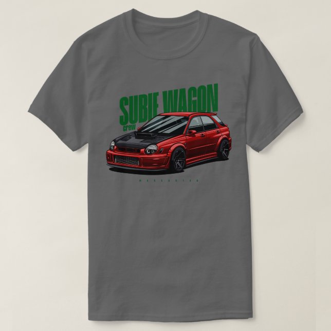 T-shirt Subie Wagon rouge (Design devant)