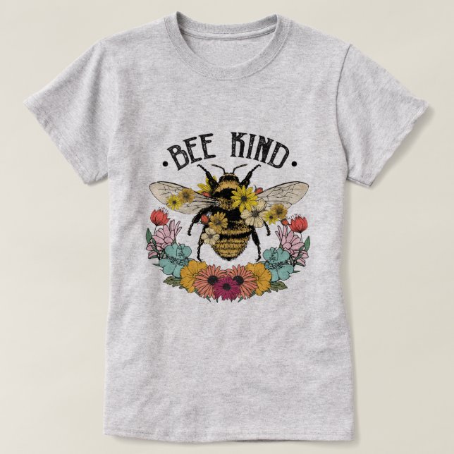 T-shirt Sublimation des fleurs sauvages de l'abeille (Design devant)